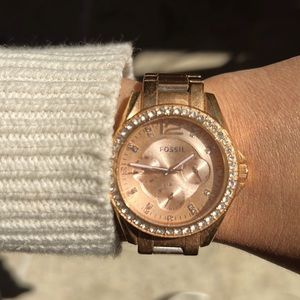 Riley Multifunction Rose-Tone Stainless Steel Watch